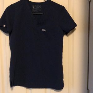 Figs Catarina One Pocket scrub Top Navy Blue